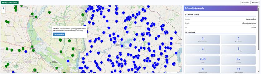 Mapa de actividades comerciales en campo